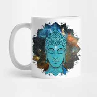 Blue Face of Buddha in the Galaxy Mug